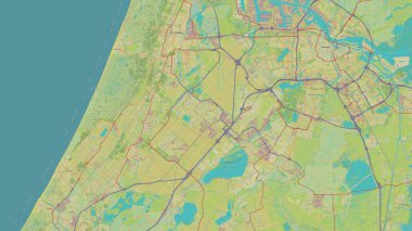 Kuzey Denizi 'ndeki Haarlemmeerpolder Adası, OSM İnsani Yardım Stili Haritası