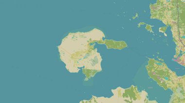 Hailuoto Island in the Gulf of Bothnia on a topographic, OSM Humanitarian style map clipart