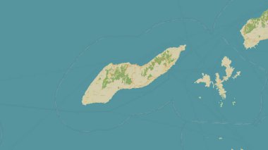 Icaria Island in the Aegean Sea on a topographic, OSM Humanitarian style map clipart