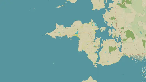 Stock image Achill Island in the North Atlantic Ocean on a topographic, OSM Humanitarian style map