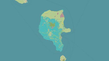 Tyrrhenian Denizi 'ndeki Isola di Lipari topoğrafi, OSM İnsani Stil Haritası