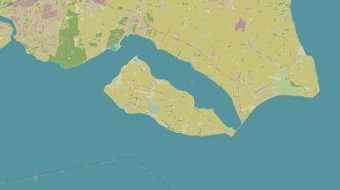 Kekenis Island in the Kattegat on a topographic, OSM Humanitarian style map clipart