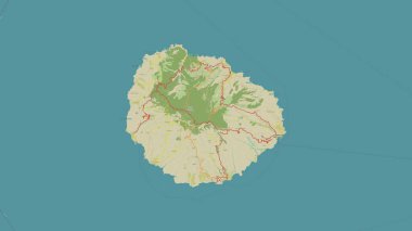 Kuzey Atlantik Okyanusu 'ndaki La Gomera Adası bir topografik, OSM İnsani Yardım Stili haritası üzerinde