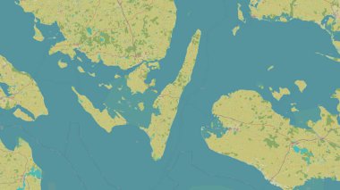 Kattegat 'taki Langeland Adası, OSM İnsani Yardım Stili Haritasında