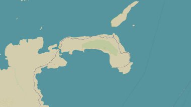 Banda Denizi 'ndeki Pulau Larat bir topoğrafik, OSM İnsani Stil Haritası üzerinde
