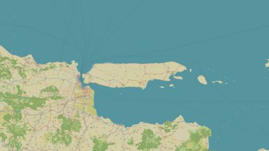 Java Denizi 'ndeki Madura Adası bir topoğrafik, OSM İnsani Stil Haritası üzerinde