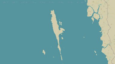 Andaman veya Burma Denizi 'ndeki Mali Kyun Adası, OSM İnsani Yardım Stili Haritası