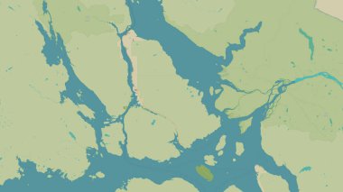 Güneydoğu Alaska 'nın Kıyı Suları' ndaki Mitkof Adası ve British Columbia topoğrafi, OSM İnsani Stil Haritası
