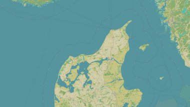 Kattegat 'taki Kuzey Jutlandic Adası, OSM İnsani Yardım Stili Haritasında