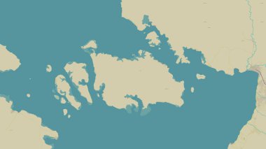 Molukka Denizi 'ndeki Pulau Ölüm ilanı bir topoğrafik, OSM İnsani Yardım Stili haritası üzerine