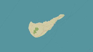 Okinoerabujima, Doğu Çin Denizi 'nde bir topoğrafik, OSM İnsani Stil Haritası üzerinde