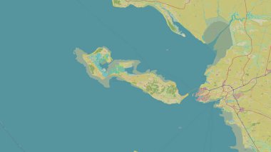 Biscay Körfezi 'ndeki Ile de Re, bir topografik, OSM İnsani Yardım Stili haritası üzerinde