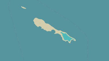 Rennell Island in the Coral Sea on a topographic, OSM Humanitarian style map clipart