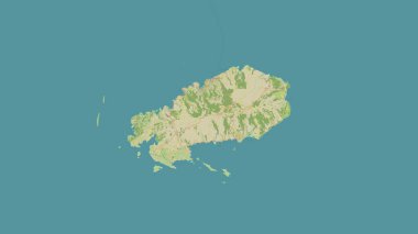 Hint Okyanusu 'ndaki Rodrigues Adası bir topoğrafik, OSM İnsani Stil Haritası üzerinde