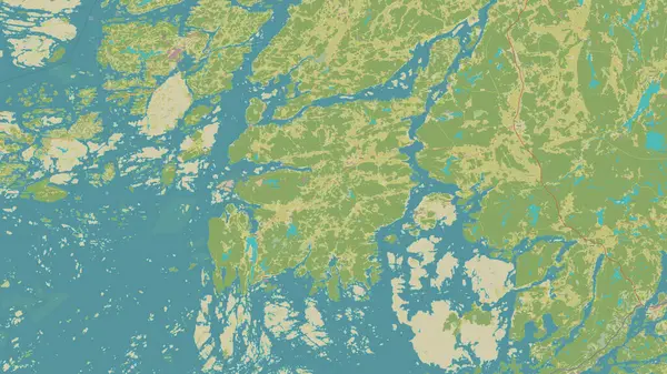 stock image Kimitoon Island in the Gulf of Bothnia on a topographic, OSM Humanitarian style map