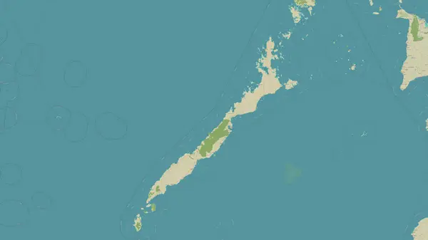 stock image Palawan Island in the Sulu Sea on a topographic, OSM Humanitarian style map