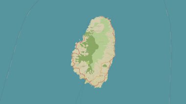 Saint Vincent Island in the Caribbean Sea on a topographic, OSM Humanitarian style map clipart