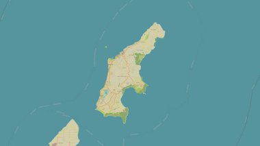 Filipin Denizi 'ndeki Saipan Adası, OSM İnsani Yardım Stili haritası üzerinde