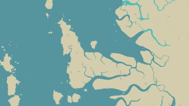 Andaman veya Burma Denizi 'ndeki Sakhan Thit Kyun Adası, OSM İnsani Yardım Stili Haritası
