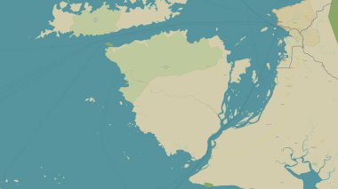 Pulau Salawati in the Halmahera Sea on a topographic, OSM Humanitarian style map clipart