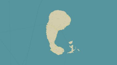 Pulau Siau in the Molukka Sea on a topographic, OSM Humanitarian style map clipart