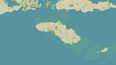 Pulau Sumba in the Savu Sea on a topographic, OSM Humanitarian style map clipart