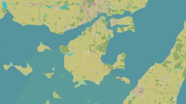Kattegat 'taki Tasinge Adası bir topoğrafi, OSM İnsani Stil Haritası üzerinde