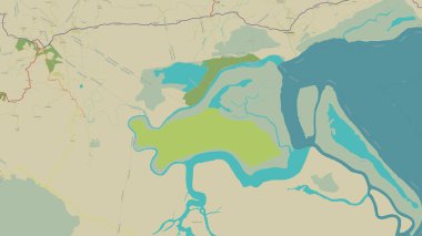 Isla Turuepano in the Caribbean Sea on a topographic, OSM Humanitarian style map clipart