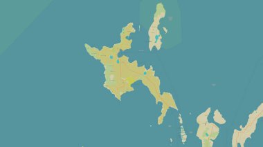 Westray Island in the North Sea on a topographic, OSM Humanitarian style map clipart