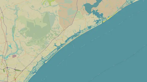 stock image Topsail Island in the North Atlantic Ocean on a topographic, OSM Humanitarian style map