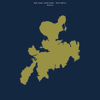 Bering Denizi 'ndeki Adak Adası' nın şekli, Birleşik Devletler 'e ait.