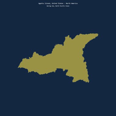 Bering Denizi 'ndeki Agattu Adası' nın şekli, Birleşik Devletler 'e ait.