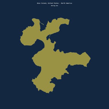 Bering Denizi 'ndeki Akun Adası' nın şekli, Birleşik Devletler 'e ait.