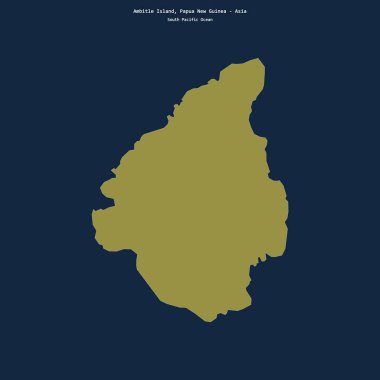 Güney Pasifik Okyanusu 'ndaki Ambitle Adası' nın şekli Papua Yeni Gine 'ye ait.