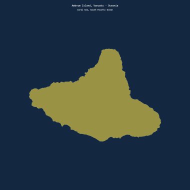 Mercan Denizi 'ndeki Ambrym Adası' nın şekli Vanuatu 'ya ait.
