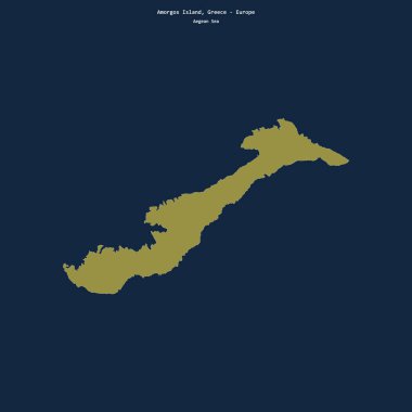 Shape of Amorgos Island in the Aegean Sea, belonging to Greece clipart