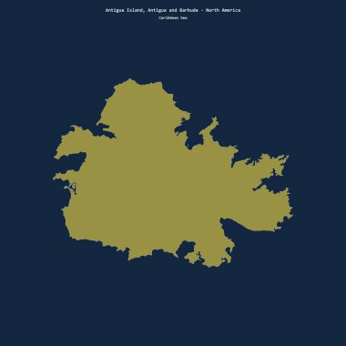 Antigua ve Barbuda 'ya ait Karayip Denizi' ndeki Antigua Adası 'nın şekli