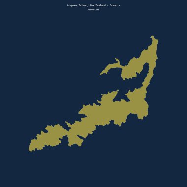 Tazman Denizi 'ndeki Arapawa Adası' nın şekli Yeni Zelanda 'ya ait.