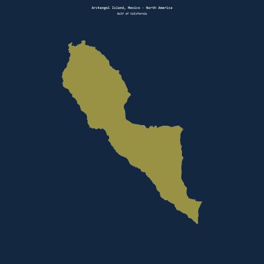 Kaliforniya Körfezi 'nde Meksika' ya ait Başmelek Adası 'nın şekli.