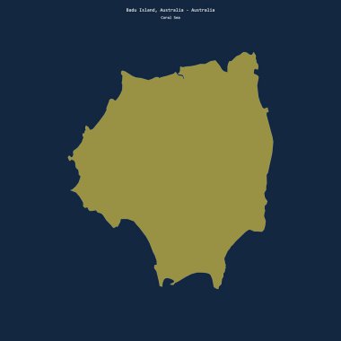 Avustralya 'ya ait Mercan Denizi' ndeki Badu Adası 'nın şekli.