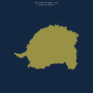 Filipinlere ait Celebes Denizi 'ndeki Balut Adası' nın şekli