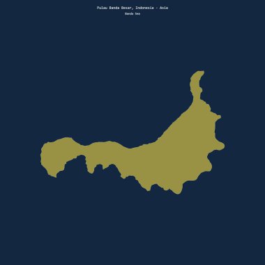 Endonezya 'ya ait Banda Denizi' ndeki Pulau Banda Besar 'ın şekli