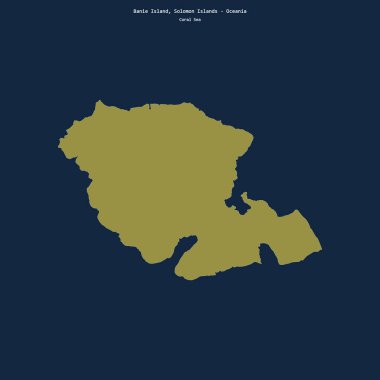 Mercan Denizi 'ndeki Banie Adası' nın şekli, Solomon Adalarına ait.