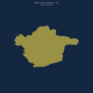 Filipinlere ait Sulu Denizi 'ndeki Basilan Adası' nın şekli