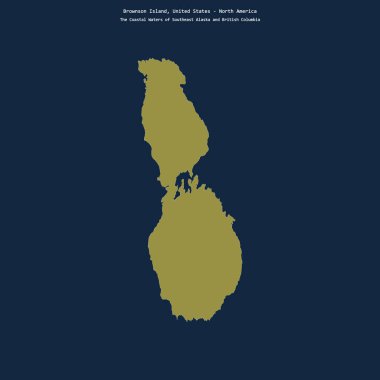 Güneydoğu Alaska 'nın Kıyı Suları' ndaki Brownson Adası 'nın şekli ve Birleşik Devletler' e ait British Columbia.