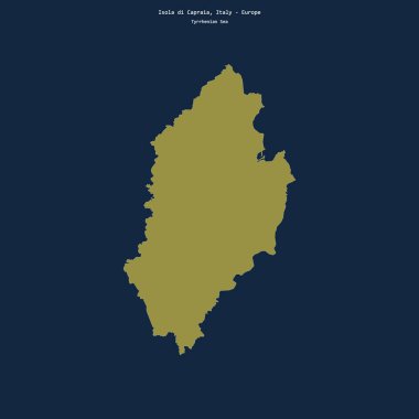 İtalya 'ya ait Tyrhenian Denizi' ndeki Isola di Capraia 'nın şekli
