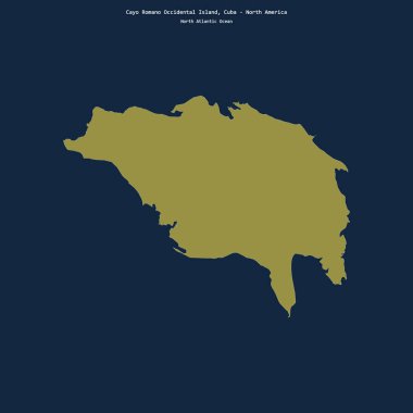 Küba 'ya ait Kuzey Atlantik Okyanusu' ndaki Cayo Romano Romano Adasının şekli