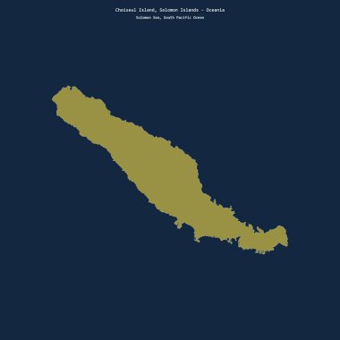 Solomon Adaları 'na ait Solomon Denizi' ndeki Choiseul Adası 'nın şekli.
