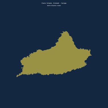 Shape of Clare Island in the North Atlantic Ocean, belonging to Ireland clipart