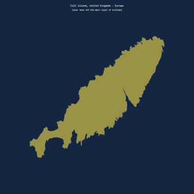 İskoçya 'nın batı kıyısındaki İç Denizler' deki Coll Adası 'nın şekli, Birleşik Krallık' a ait.